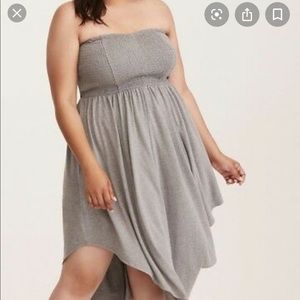Strapless gray torrid dress